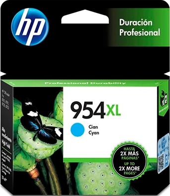 HP 954XL CARTUCHO CIAN / IMPRESORAS HP OFFICEJET PRO 7740, 8710, 8730 / RENDIMIENTO HASTA 1,600 PÁGINAS